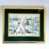 Vintage Laurence Stephen Lowry (L S Lowry) print of "The Canal Bridge" in a golden frame