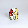 Rare Vintage Talavera Ceramic Hand Painted Hugging Salt and Pepper Shaker Set