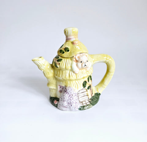 Vintage Novelty Decorative Teapot in Shape of a Teddy Bear in a Beehive