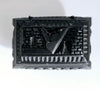 Rare Vintage 1950's Alfredo Vera Carved Black Clay (Barro Negro) Miniature Trinket Box - Mexican Folk Art