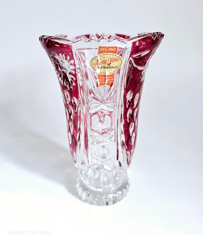 A Sought-after Vintage 1970's Anna Hutte Lead Crystal Vase 24% PbO - Made in Germany