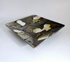 A beautiful Contemporary Hand Made and Hand Painted Ceramic Studio Art Pottery Square Plate signed by the artist as Dm