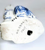Rare Vintage 1950's Hand painted Floral Blue and White Ceramic Studio Pottery Log Necked Cat - made in Italy