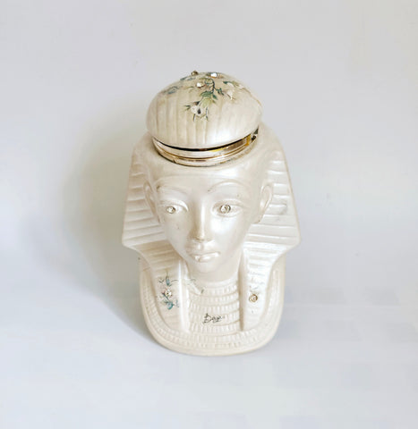 Rare Vintage 1980's Ceramic Sphinx Jewellery Box / Statuette - Hathaway International, Berger Collection - Made in Italy