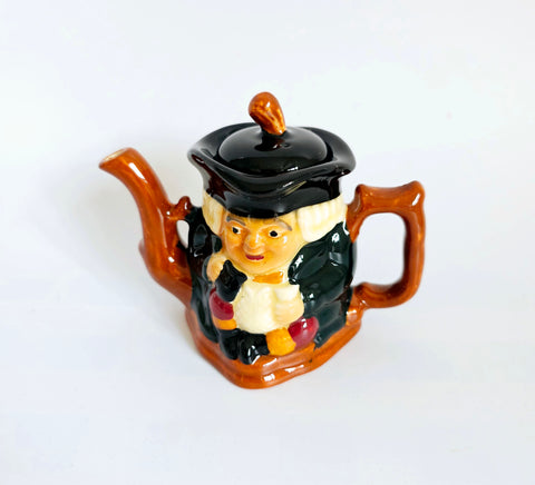 Vintage 1930's Majolica Ceramic Crown Devon Toby Jug Teapot