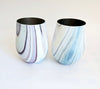 A Pair of Finedine Stainless Steel Blue Marble Wine Tumblers