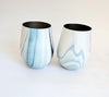 A Pair of Finedine Stainless Steel Blue Marble Wine Tumblers
