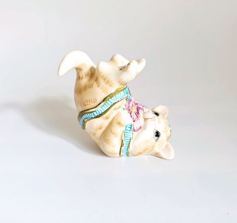 Vintage 1980's Fitz & Floyd Essentials "Kitten Kaboodle" Hand-Painted Ceramic Cat Figurine