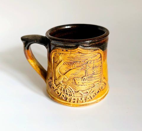 Vintage Ceramic Earthenware 3D Images Pottery Mug from Porthmadog, Wales