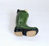 Vintage 1970's Leonardo Collection Kitten in Green Wellington Boot Figurine