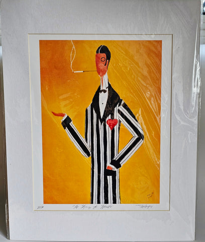 Signed Rare Limited Edition Lithograph Print by Johnathan Hallgrey, Signed and Numbered (20/40), titled "The King of Hearts"