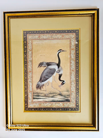 Vintage Lithograph Print of The "Two Cranes" by Ustad Mansur Jahangirshahi, c. 1610 Artist