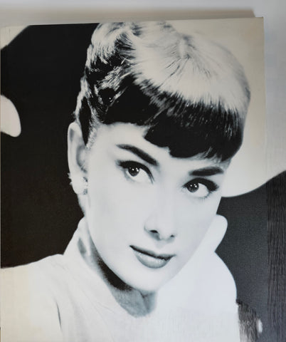 Rare Vintage 1990's Wall Art - Giclee Print of Audrey Hepburn's Photo on Canvas