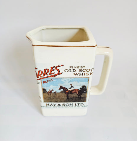 Rare Vintage Ceramic Water Jug Advertising "Forres Finest Old Scotch Whisky" by Hay & Son Ltd