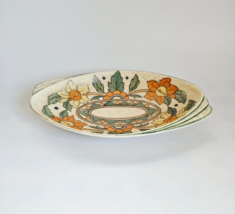 Vintage 1930's Art Deco Charlotte Rhead Crown Ducal Tube Lined  serving dish - Pattern 5983 "ANKARA"
