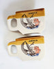 Vintage 1980's Novelty Two Half Coffee Cups / Mugs From Jamaica with the Caption "YOU ASKED FOR HALF A CUP OF COFFEE"