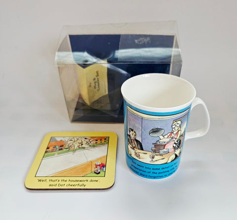 Vintage Boots Fine Bone China Novelty / Quirky Tea / Coffee Mug and Coaster