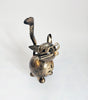 Charming Handcrafted Whimsical Critter Metal Cat Figurine Wearing Glasses