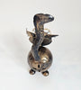 Charming Handcrafted Whimsical Critter Metal Cat Figurine Wearing Glasses