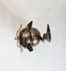 Charming Handcrafted Whimsical Critter Metal Cat Figurine Wearing Glasses