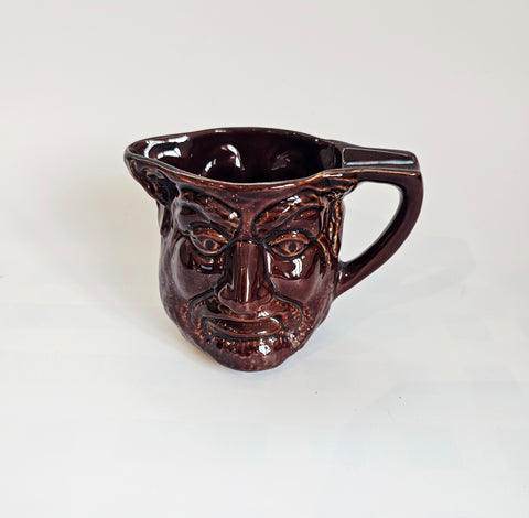Rare Vintage Glazed Ceramic Two Faced Happy / Sad  Brown Toby Jug / Character Jug, Thomas Core Ltd