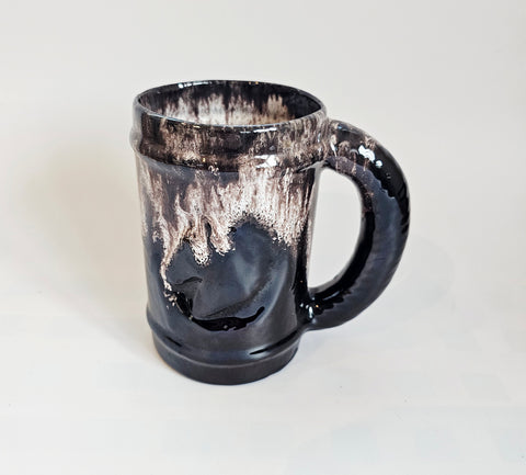 Vintage Hand Crafted Drip Glazed Ceramic Beer Mug / Beer Stein