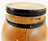 Novelty Vintage 1970's Hand Made Portuguese Souvenir Miniature Wooden Barrel Micro Bar with Tiny Bottles of Port Wine and Carved Wooden Cups