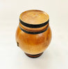 Novelty Vintage 1970's Hand Made Portuguese Souvenir Miniature Wooden Barrel Micro Bar with Tiny Bottles of Port Wine and Carved Wooden Cups
