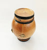 Novelty Vintage 1970's Hand Made Portuguese Souvenir Miniature Wooden Barrel Micro Bar with Tiny Bottles of Port Wine and Carved Wooden Cups
