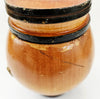 Novelty Vintage 1970's Hand Made Portuguese Souvenir Miniature Wooden Barrel Micro Bar with Tiny Bottles of Port Wine and Carved Wooden Cups