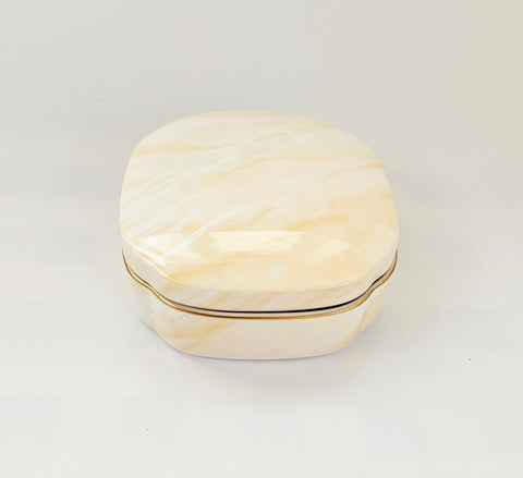 Vintage 1990's Villeroy & Boch Charleston Onyx "Chateau Collection" Fine Bone China Trinket Box / Jewellery Box, Made in Germany