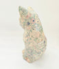 Rare Vintage Ceramic Floral Pink and Blue Decoupage Cat / Kitten Figurine