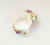 Vintage Ayshford Fine Bone China Hexagonal Trinket Box / Jewellery Box