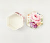 Vintage Ayshford Fine Bone China Hexagonal Trinket Box / Jewellery Box