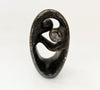 Vintage African Black Soapstone Dancing Couple Sculpture
