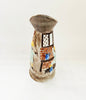 Vintage / Antique 1940's Hand Painted E. Radford Pottery Wine Pitcher / Jug with a Tavern Scene in Raised and Painted Relief