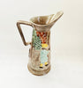 Vintage / Antique 1940's Hand Painted E. Radford Pottery Wine Pitcher / Jug with a Tavern Scene in Raised and Painted Relief