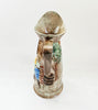 Vintage / Antique 1940's Hand Painted E. Radford Pottery Wine Pitcher / Jug with a Tavern Scene in Raised and Painted Relief