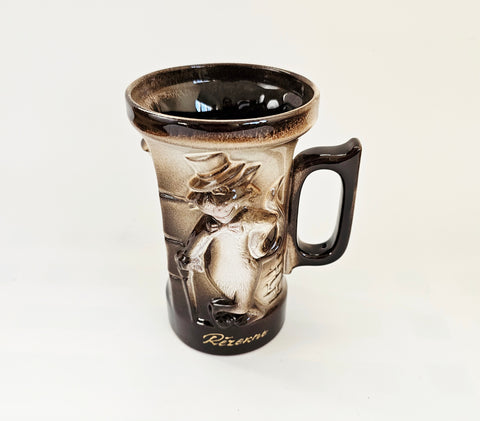 Vintage Hand Crafted Glazed Ceramic Beer Mug / Beer Stein from Estonia