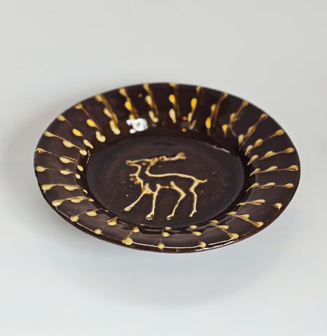 Rare Vintage Studio Pottery Glazed Ceramic Earthenware Shallow Bowl signed by the Artist P. Paine