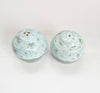 Rare Vintage Hand-Made Glazed Ceramic Earthenware Contemporary Design Studio Pottery Salt and Pepper Shaker, Souvenir from Bangor, Wales (UK)