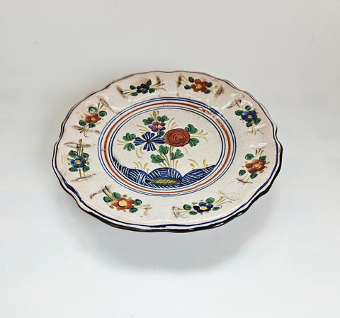 Vintage / Antique Hand Painted Studio Pottery Ceramic Earthenware Decorative Wall Plate from Amalfi, Italy