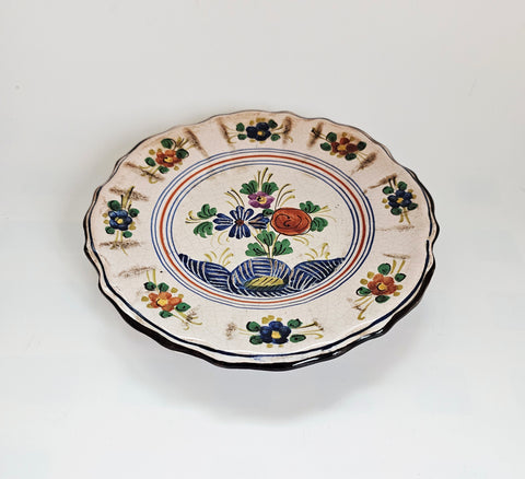Vintage / Antique Hand Painted Studio Pottery Ceramic Earthenware Decorative Wall Plate from Amalfi, Italy