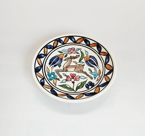 Vintage / Antique Hand Made Ceramic Pin Dish / Decorative Wall Plate, Souvenir from Greece