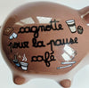 Collectible Decorative Glazed Ceramic Piggy Bank Designed by De' co & des mots l'original