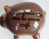 Collectible Decorative Glazed Ceramic Piggy Bank Designed by De' co & des mots l'original