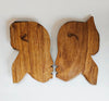 A Pair of Rare Vintage African Hand Carved Wall Hanging Wooden Sculptures, Featuring Faces of a Man and a Woman Facing Each Other