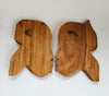 A Pair of Rare Vintage African Hand Carved Wall Hanging Wooden Sculptures, Featuring Faces of a Man and a Woman Facing Each Other