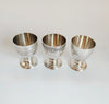 Vintage Christofle Set Of Three Silver Plated Eggcups, France