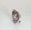 Vintage 1990's La Vie Mini Silver Plated Heart Shaped Lacquer Rose Hand Polished Picture Frame